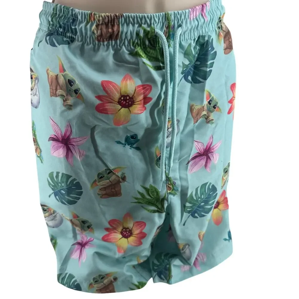 Star Wars Shorts Blue The Mandalorian Swim Trunks Baby Yoda Mens Large